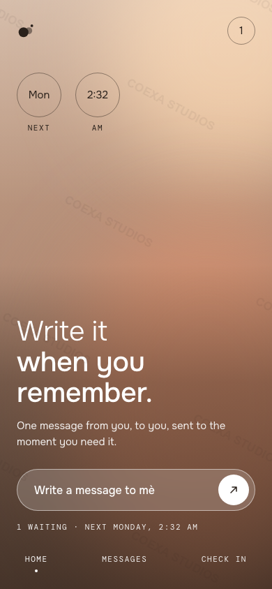 Mè app, Home screen
